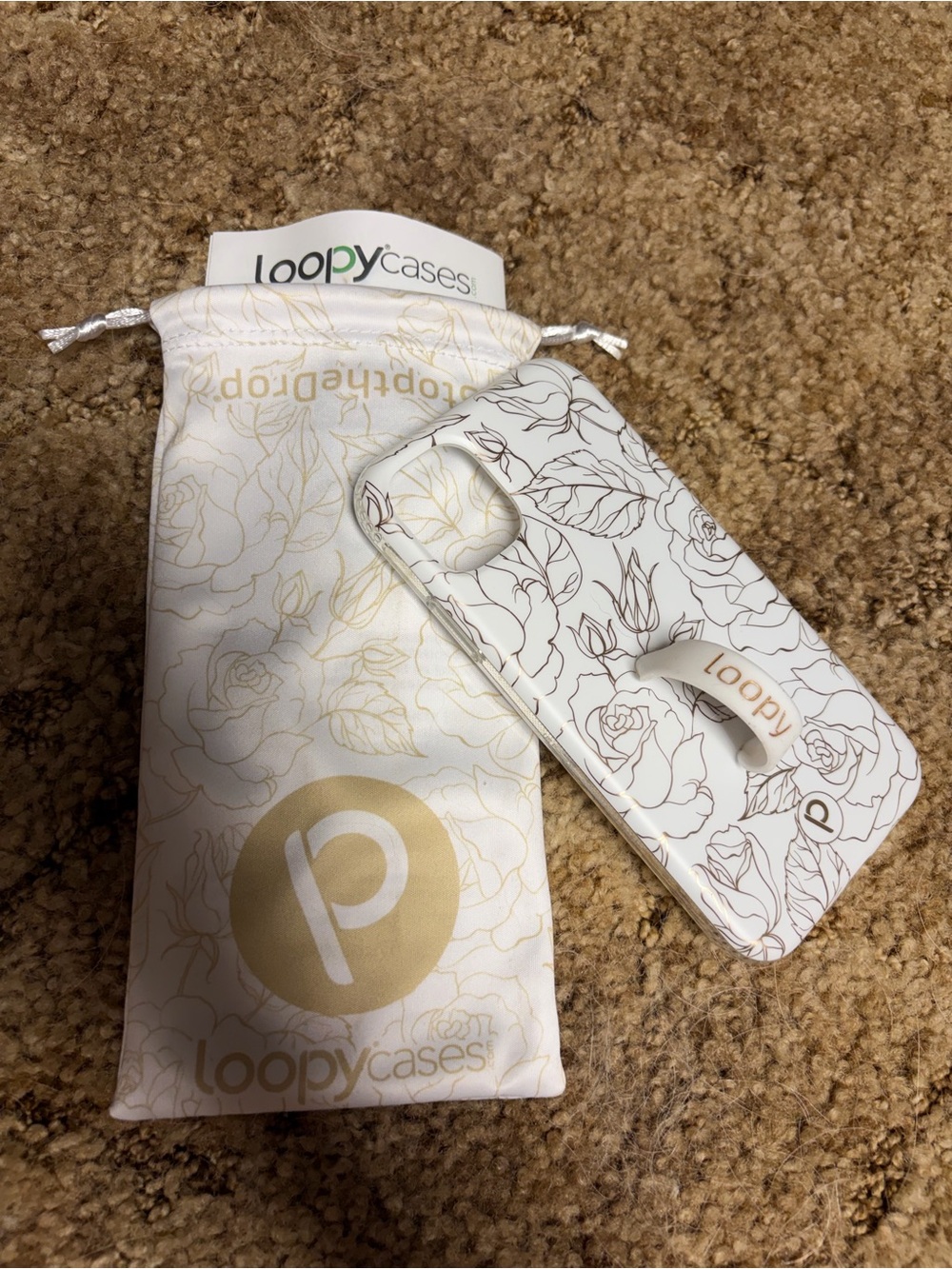 Loopy Cases White Floral Phone Case with Hand Strap iPhone 11 and Xr
